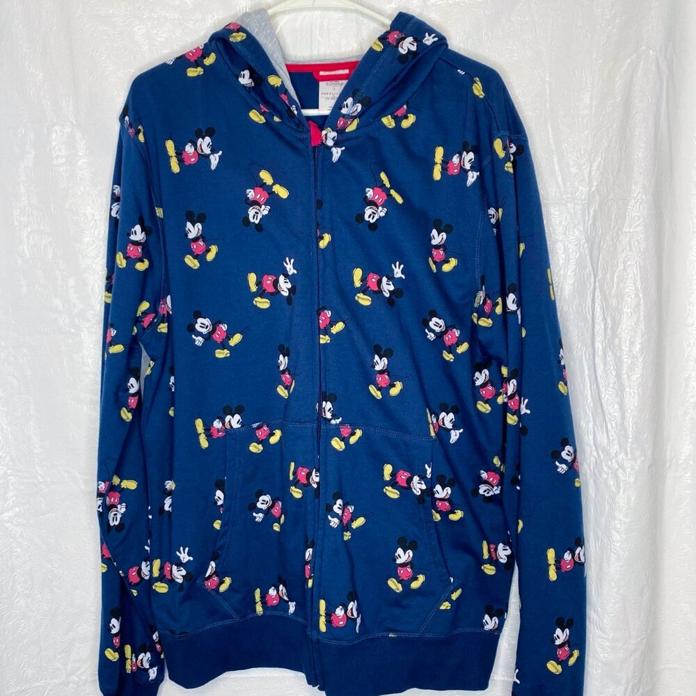 Disney Sweatshirt Mickey Mouse Full Zip Hoodie Jacket Adult L